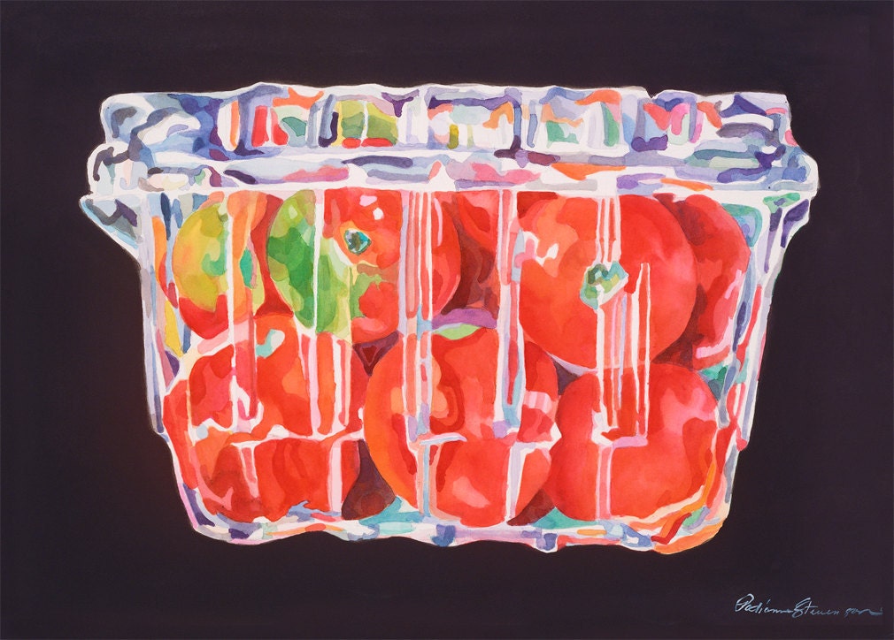 Boxed Cherry Tomatoes 5 x 7 Fine Art Archival Kitchen Veggie Wall Print
