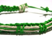 Adjustable hemp surfer bracelet
