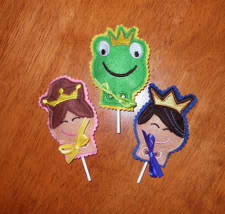 Princess, Prince, Frog lollipop covers   birthday party favor, decorations  buy more and save