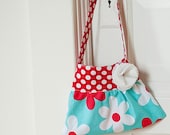little girls purse toddler handbag tote in teal and red michael miller - Neatokiddo