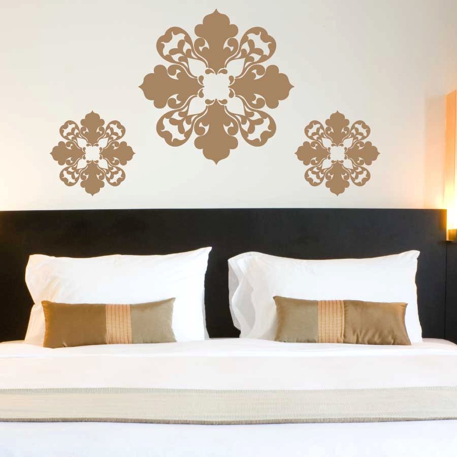 Damask Wall Decal - Morrocan Motif - Headboard - Vinyl Wall Art Sticker - Room Decor - HT111A