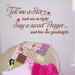 Children's Wall Decal Quote with Birds - Nursery Bedroom Wall Decor Sticker - Kiss Me Goodnight - CQ110A