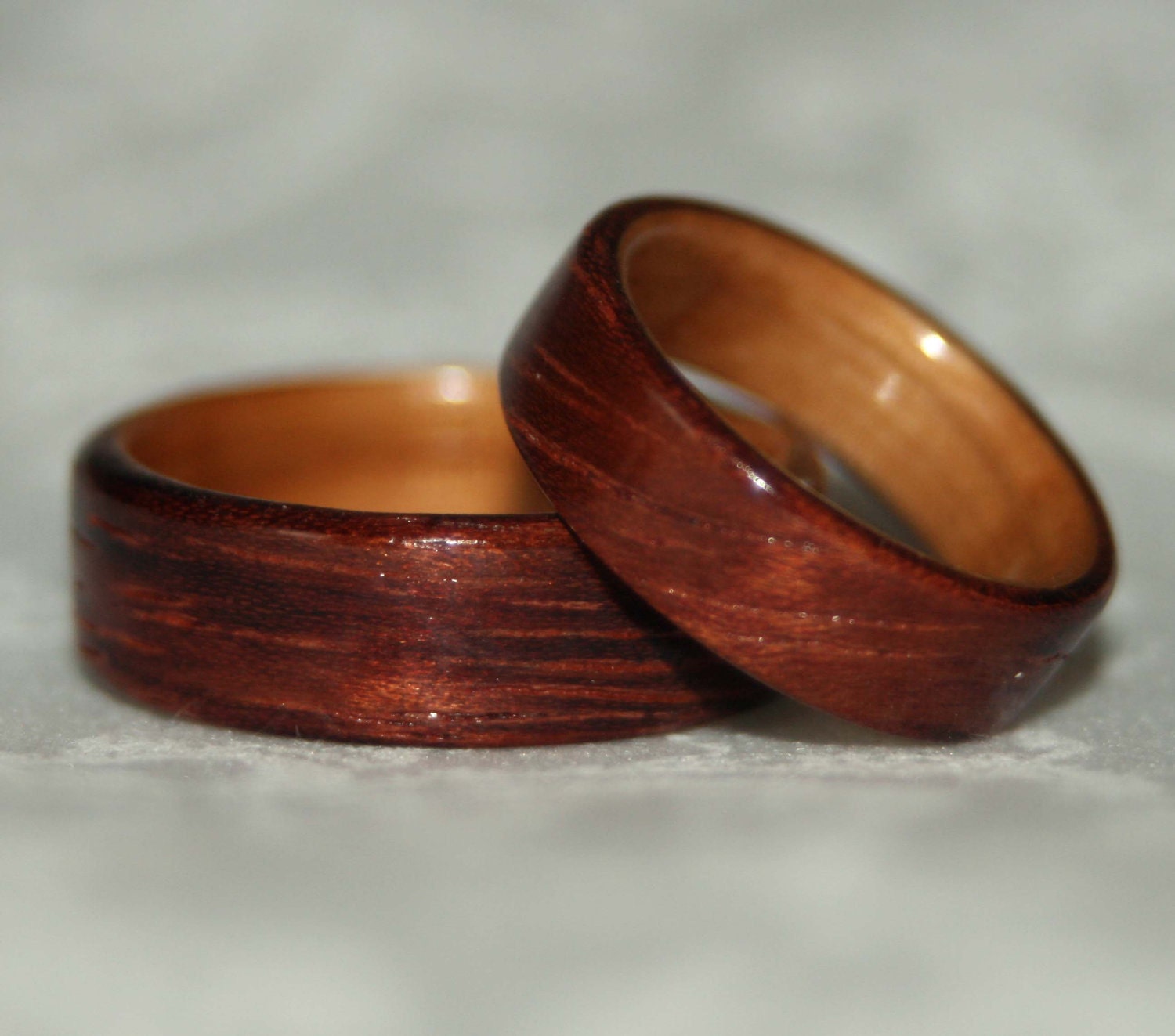 Wooden Wedding Rings with Liner - Custom Woods of Your Choice