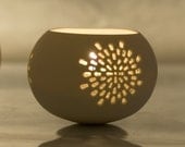 Porcelain Tea light Delight N.3. Mandala candle holder. Designed and crafted by Wapa Studio.