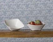 Small Porcelain Bowl. I Walk the Line Collection. Ceramic serving tableware.. Designed and crafted by Wapa Studio.