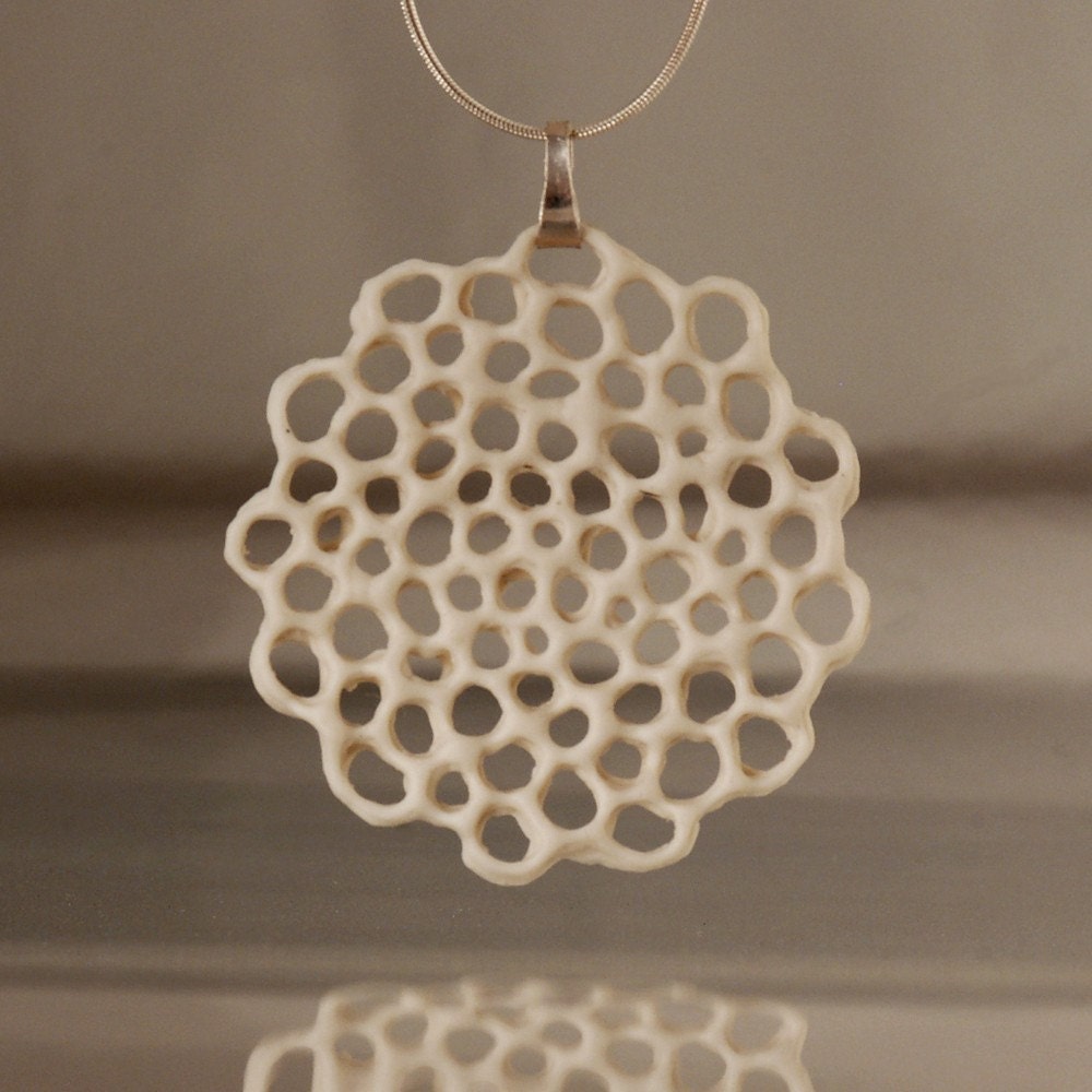 Hanako - porcelain and silver necklace. Design by Wapa Studio.