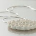 porcelain and silver necklace - Alice's flower. white ceramic pendant. Designed and created by Wapa Studio