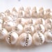 1/2 Strand-- Amazing Inlaid Pave-Creamy White Freshwater Pearls