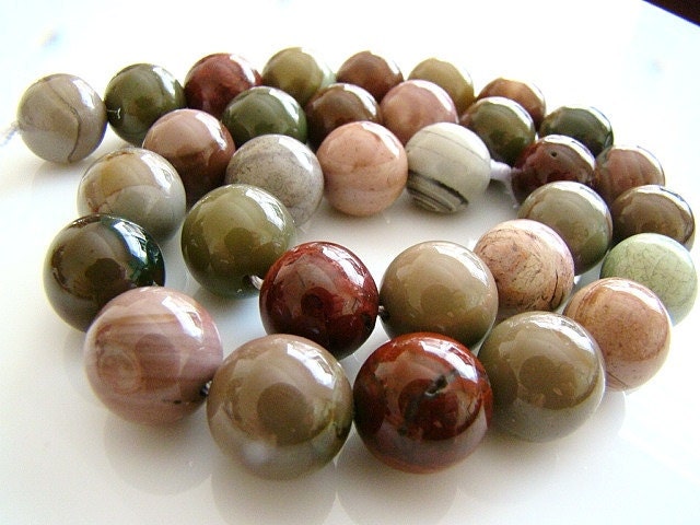 1/2 STRAND---Royal Imperial Jasper Smooth Round Beads