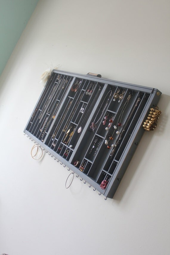 Shabby Chic Gray Jewelry Display
