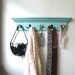 SALE ... Aqua distressed Coat Rack Shelf