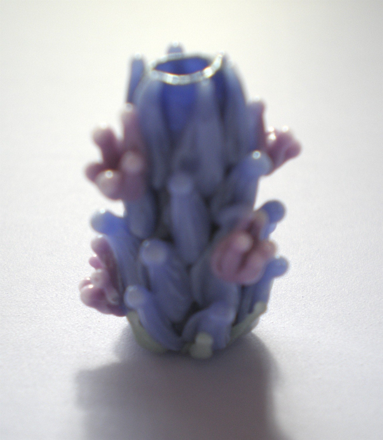 Baby Blooming Lavender Glass Bead Set of 3 in Periwinkle, Mauve and Sage with French Lavender Sachet Buds