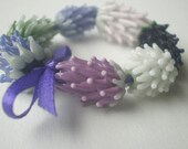 Lavender Glass Bead Set, Handmade, Supplies, Jewelry Making, Purple Lavender Sachet Buds, Dried Lavender Flowers,