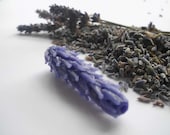 Lavender Glass Bead in Periwinkle with Organic Lavender Sachet Buds