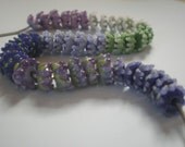 Whorl of Lavender Buds Glass Bead with French Lavender Sachet Buds