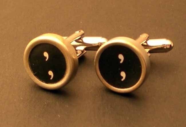 Authentic Vintage Typewriter Keys Cufflinks Black Comma