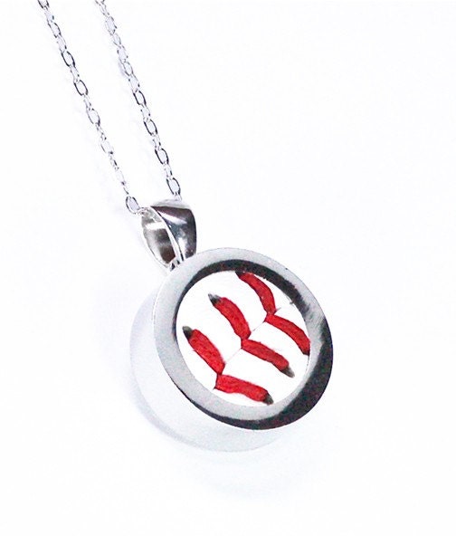 Baseball Necklace - Sterling Silver Baseball Pendant - Made from a Real Baseball