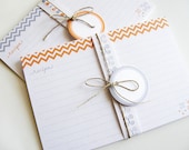Printable and Editable Recipe Cards and Matching Gift Tags (PDF 4x6 or 3x5 double sided) - ORANGE Chevron
