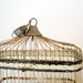 Antique Birdcage Shabby Cream White Patina /Cottage Decor