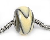BIG Ivory Grey Armadillo - Focal bead with sterling silver core