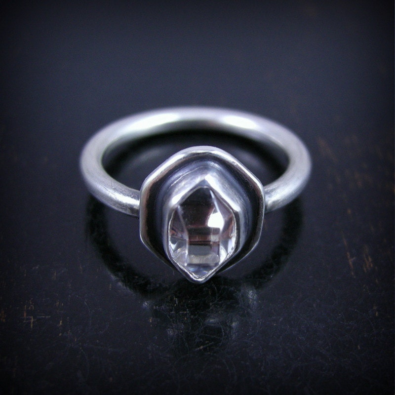 Real little Herkimer Diamond Made to Order ring sterling silver custom sizes