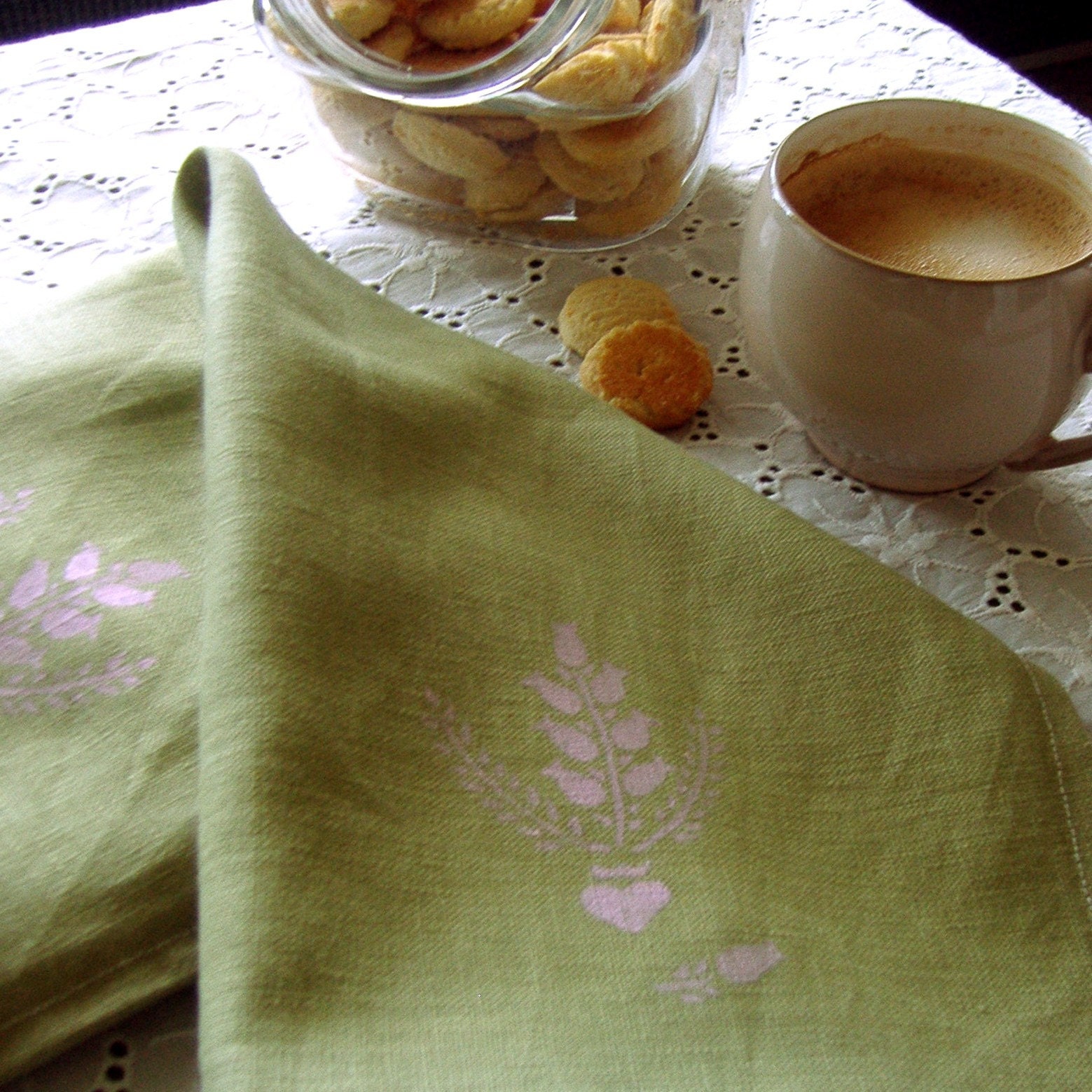 Heather - tea towel with scottish heather-inspired design