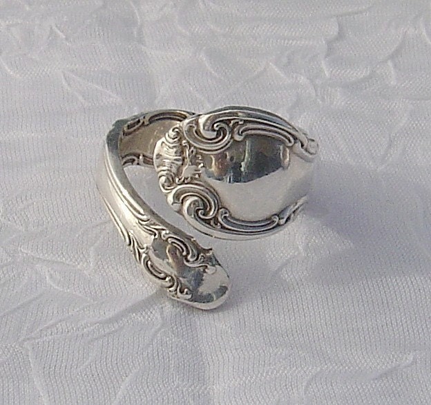 French Scroll Vintage Alvin Sterling Spoon Ring dmfsparkles