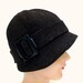 1920s Cloche Hat in Vintage Espresso Herringbone Tweed - Made to Order
