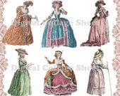 Marie Antoinette 02 digital collage paper dolls sheet png cutouts