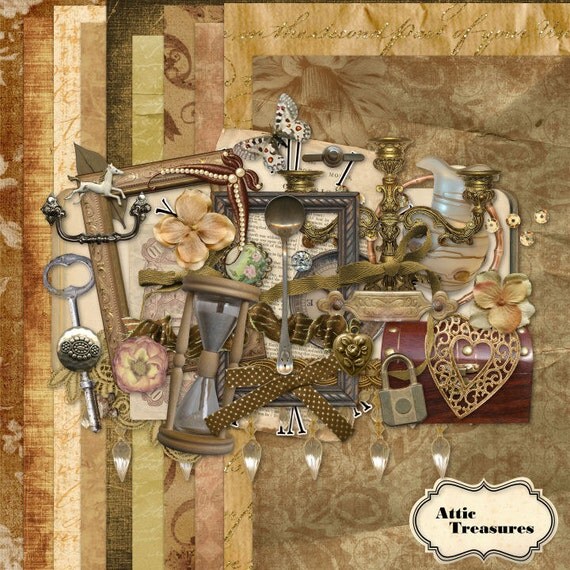 Attic Treasures Digital Scrapbook Kit by SistersScrapbooking