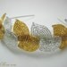 Silver and Gold beaded headband, hairband. gold leaf laurel, Grecian goddess inspired autumn accessories-- member of the artisan group