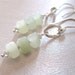 New Jade Earrings, Soochow Jade Beads in Sterling Silver, Handmade