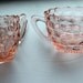Jeanette Pink Depression Glass Cubist Creamer & Sugar Bowl