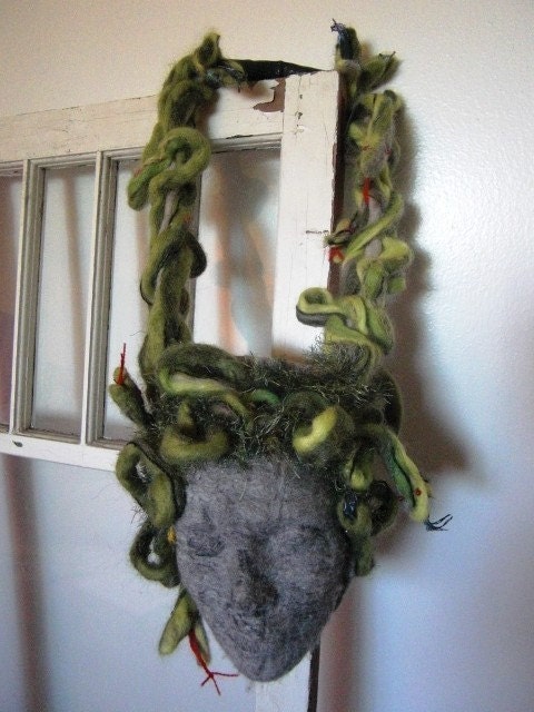 Custom Purse Gorgon head with Medusa snake hair