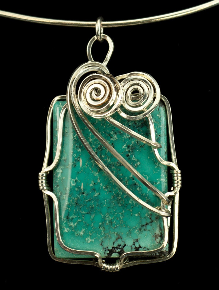 Turquoise Pendant on Silver Chain