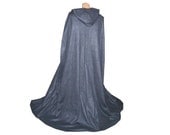 Halloween Cape Cloak Hooded Renaissance Wedding Medieval Costume Grey Fleece