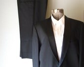 Vintage 1950s Mens Black Tuxedo - 44 S