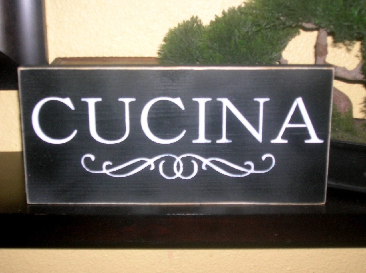 Cucina Wood Sign Wall Hanging Italian word for Kitchen