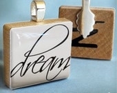 Scrabble Necklace Charm : DREAM SCRIPT, Scrabble Tile Jewelry, Scrabble Pendant Game Tile