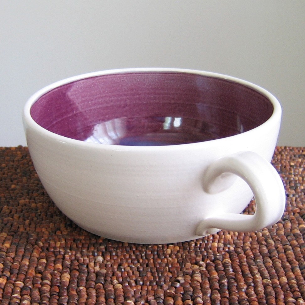 Large Soup Mug in Plum 22 oz. by KarinLorenc on Etsy