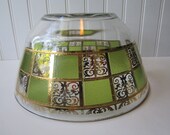 Vintage Culver Green Gold Retro Chip/Salad Bowl