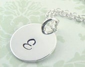 Initial Pendant Necklace Sterling Silver - Single Initial - Personalized Fashion Jewelry - 1/2" Disc