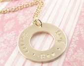 Gold Washer Personalized Necklace - 14k Gold Filled - Personalized Mother's Necklace - Mother's Day