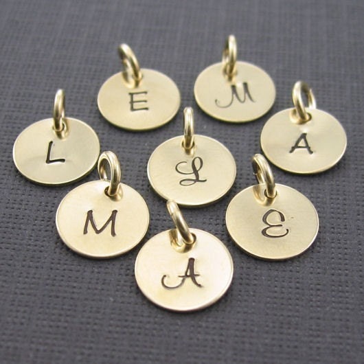 Custom Initial Pendant 14K Gold Fill - Teeny Tinies - Your choice of letter with Custom Fonts