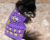 Dog sweater - Choose BEE - PUPPY - OTHER - Teacup Applique Line - Many colors - Tinies 2 to 6lbs