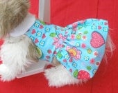 SUMMER SPLENDOR Halter Dress with harness ring and hair bow - 2 to 1 lb dogs- Made to order