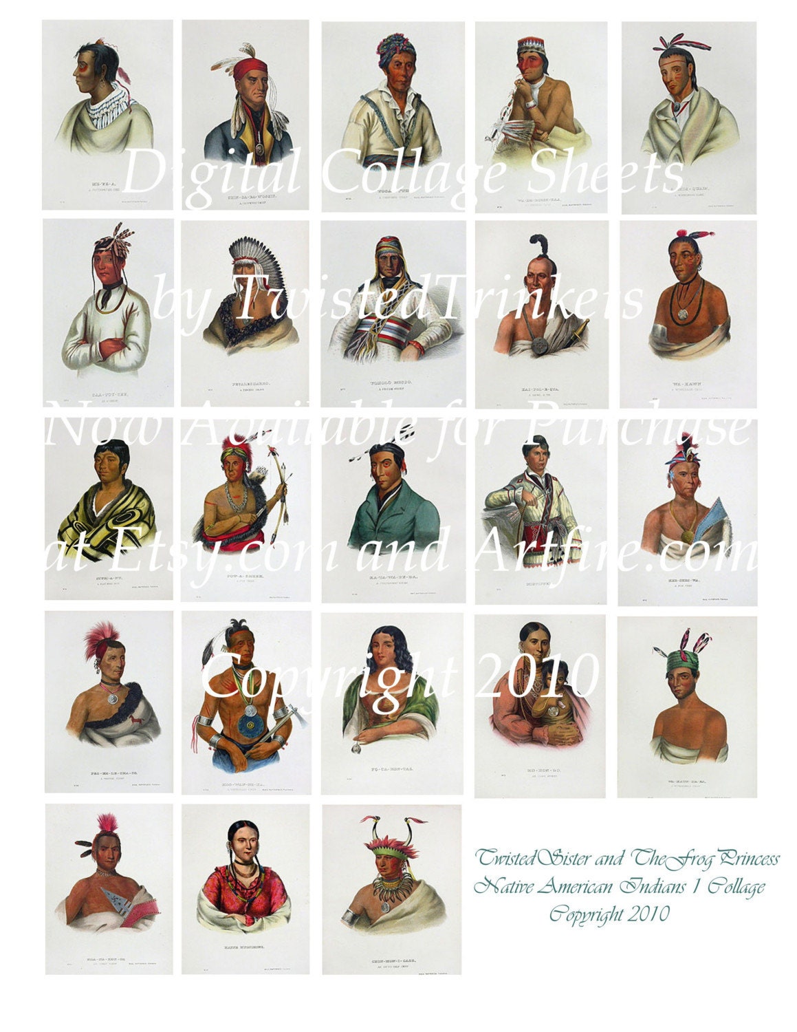 Native American Indians I Digital Collage Sheet - Digital Delivery or Hardcopy