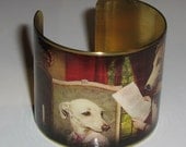 Vintage Style Brass Art Cuff Bracelet - Canine Choir