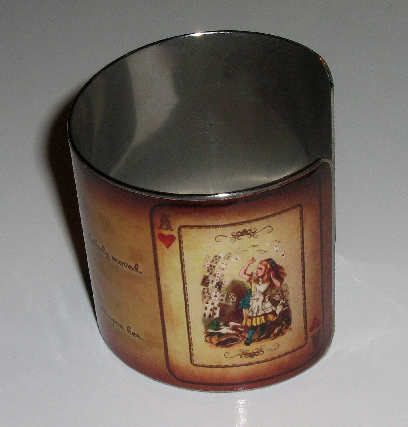 Vintage Style Stainless Style Art Cuff Bracelet - Alice in Wonderland - Off With Her Head