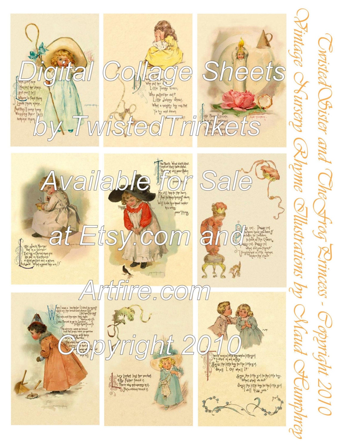 Vintage Nursery Rhyme Illustrations By Maud By TwistedTrinkets